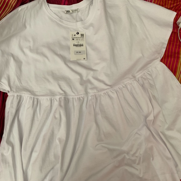 Zara Tops - Zara peplum top white size: m NWT